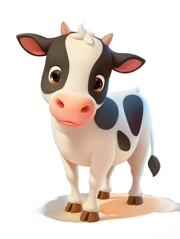 小牛卡通3D牛奶