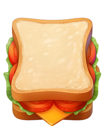三明治美食卡通图标3
