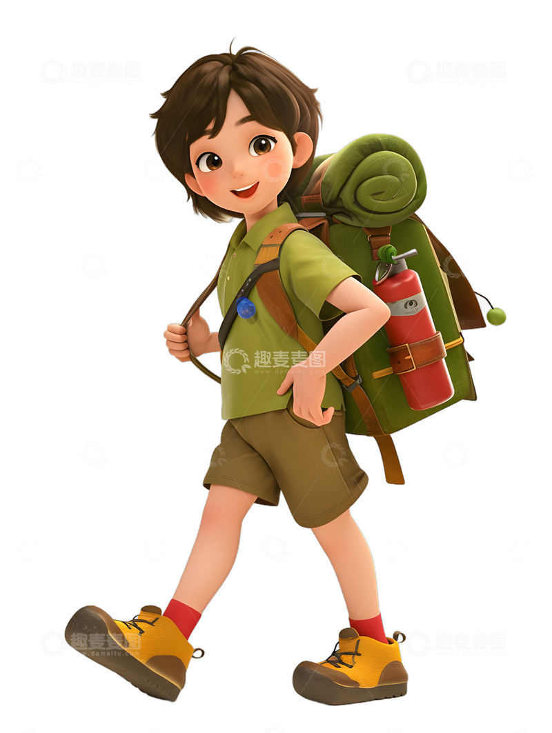 高清大图下载【趣麦麦图】-野外露营的小孩