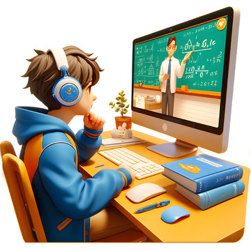 线上教育3D卡通人物素材