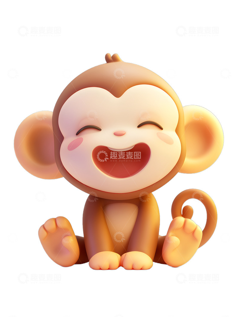 高清大图下载【趣麦麦图】开心的小猴子