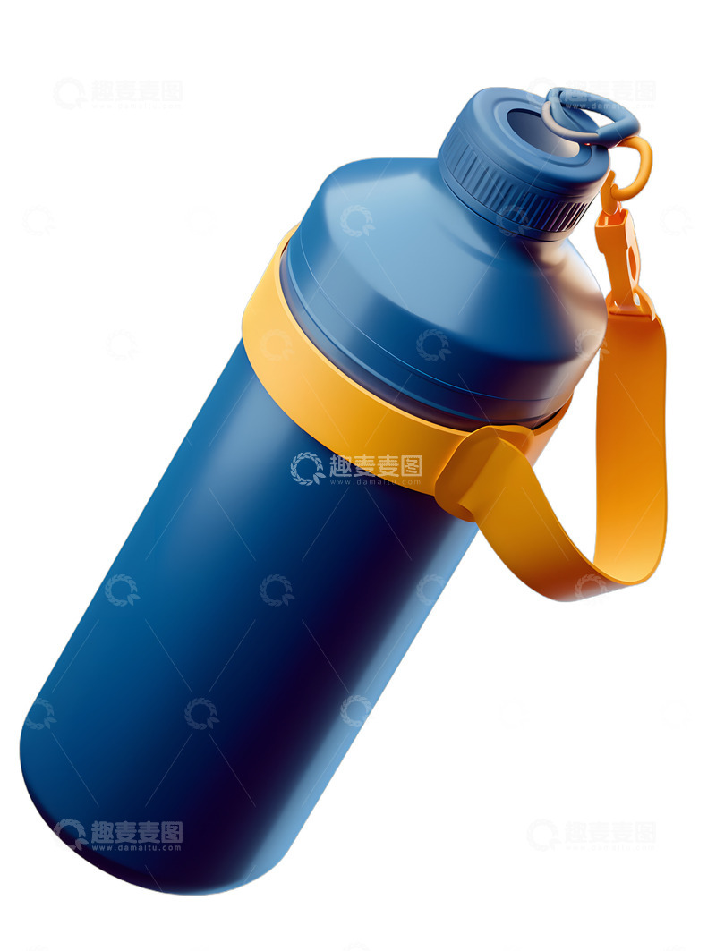高清大图下载【趣麦麦图】蓝色的运动水瓶3D