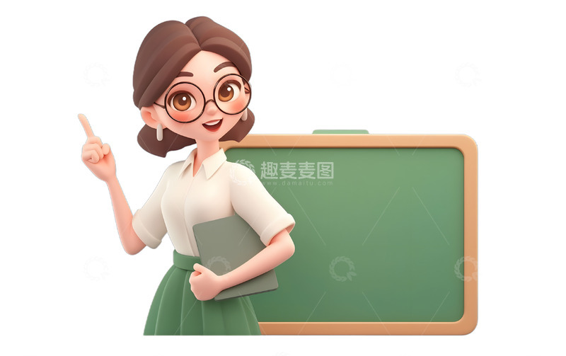 高清大图下载【趣麦麦图】老师黑板学习暑期班补课教育