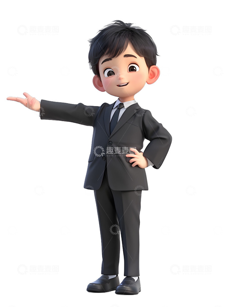 高清大图下载【趣麦麦图】西服正装白领卡通动漫小男孩2
