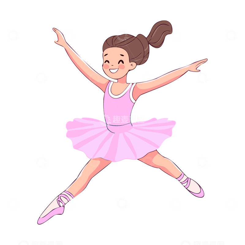 源文件下载【趣麦麦图】芭蕾舞女孩舞台表演