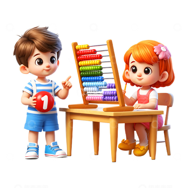 高清大图下载【趣麦麦图】暑期幼小衔接卡通3D人物素材