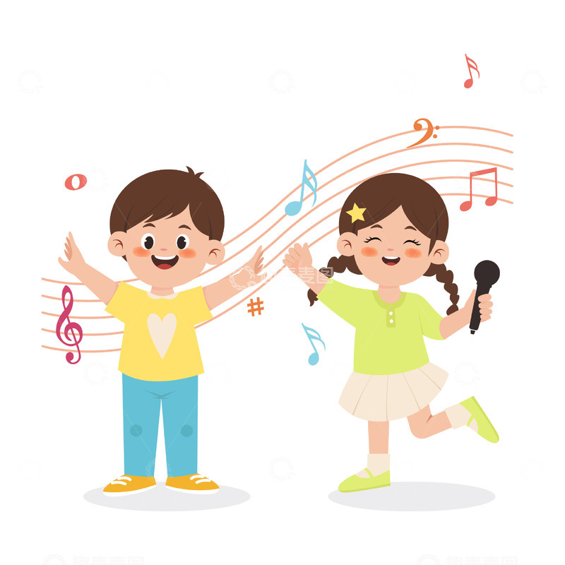 源文件下载【趣麦麦图】暑期培训班-声乐唱歌人物场景