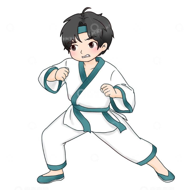 源文件下载【趣麦麦图】暑期培训班-跆拳道学员