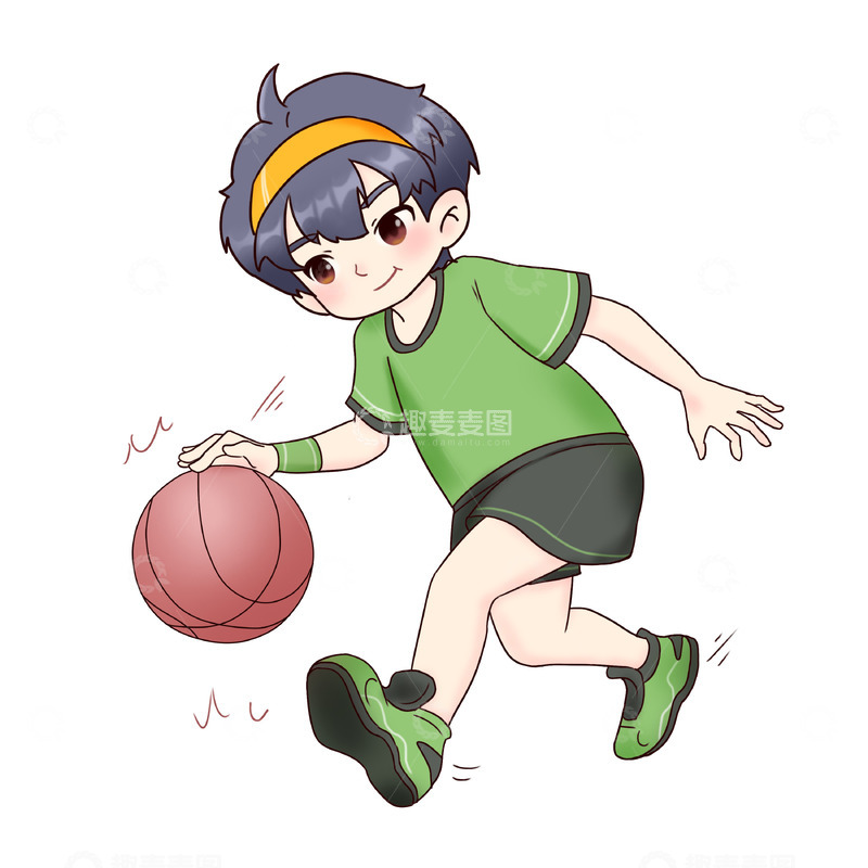 源文件下载【趣麦麦图】暑期培训班-打篮球学员