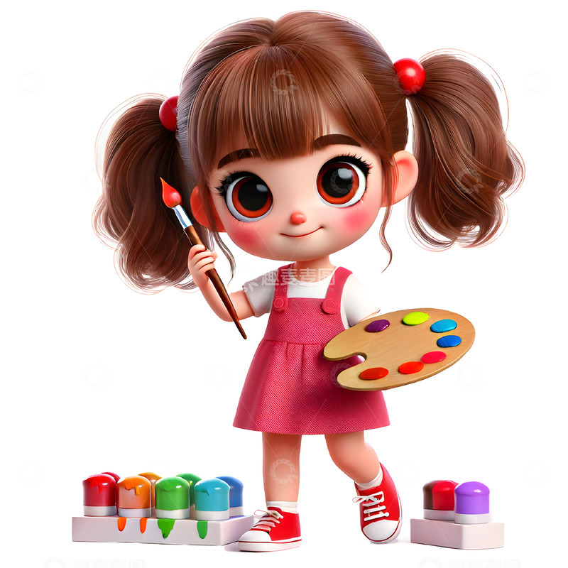 高清大图下载【趣麦麦图】儿童美术绘画3D卡通人物素材