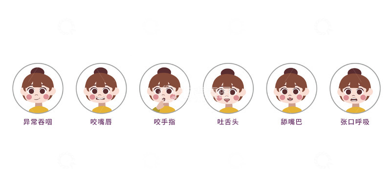 源文件下载【趣麦麦图】牙齿矫正卡通手绘图