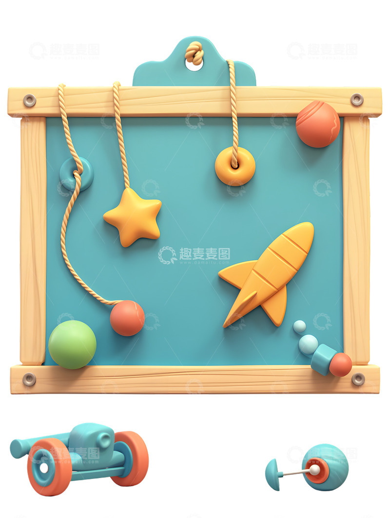 高清大图下载【趣麦麦图】夏日展板玩具装饰卡通