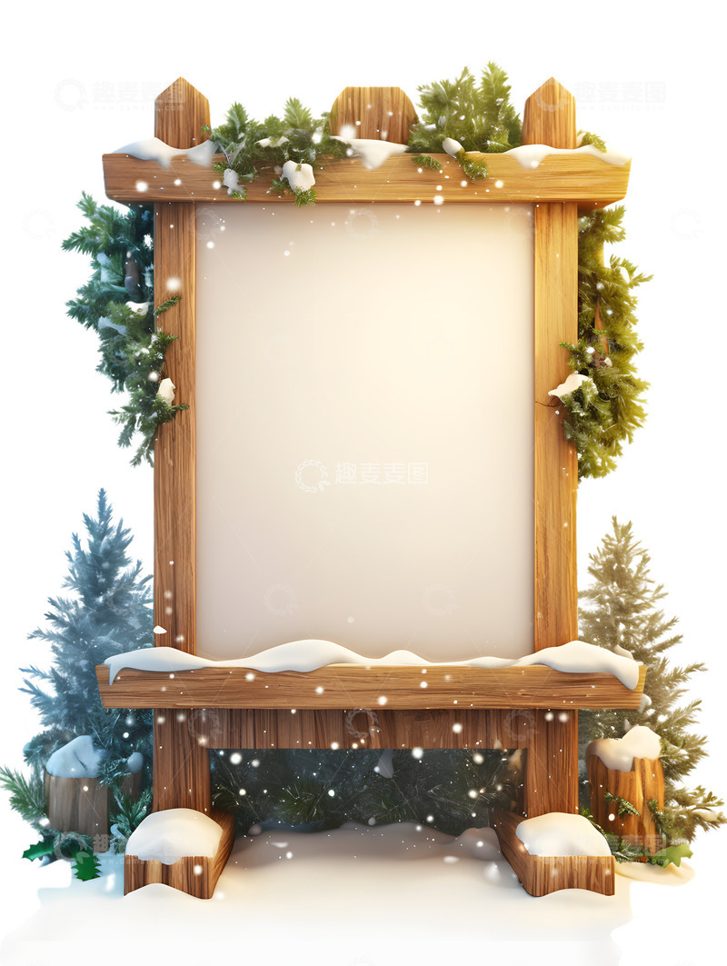 高清大图下载【趣麦麦图】冬季一堆雪展板