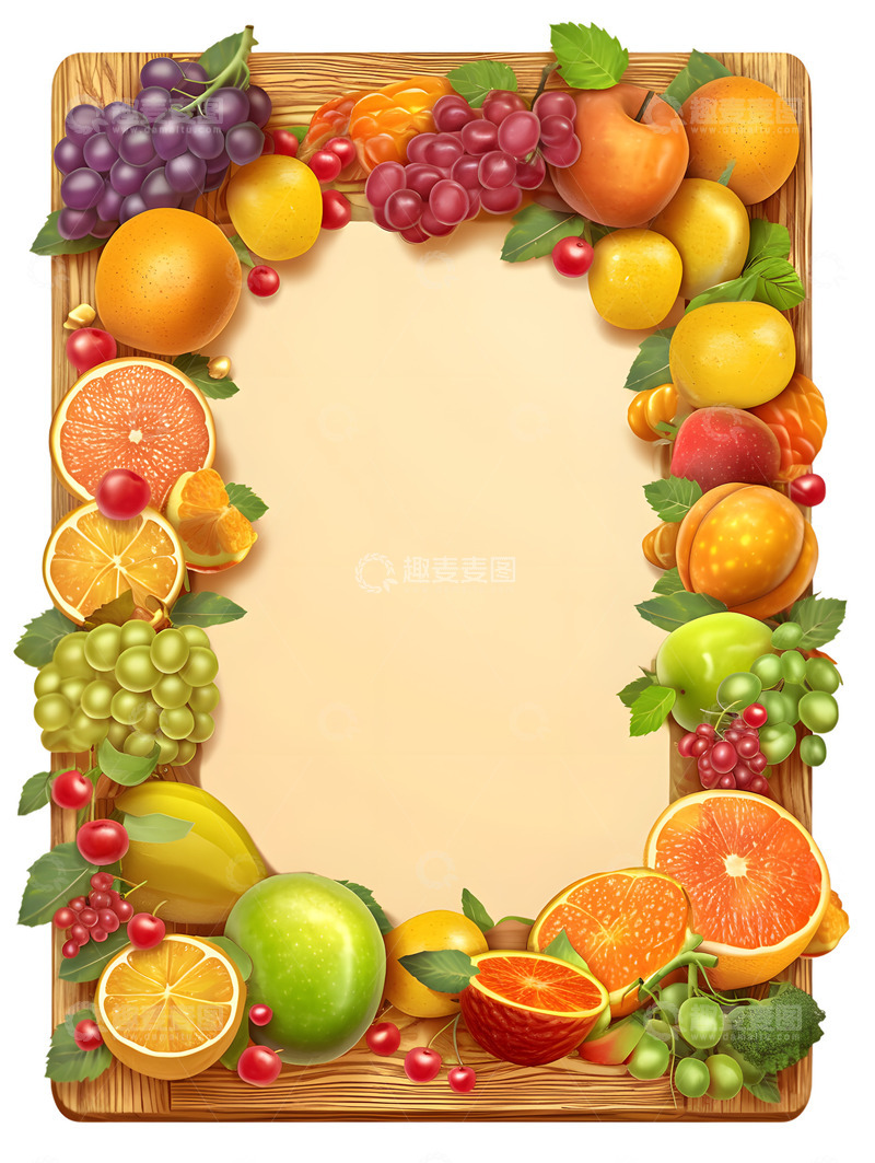 高清大图下载【趣麦麦图】夏季水果边框展板2