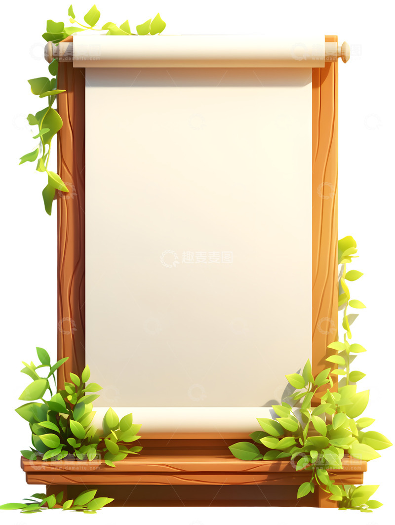 高清大图下载【趣麦麦图】绿色植物白色展板