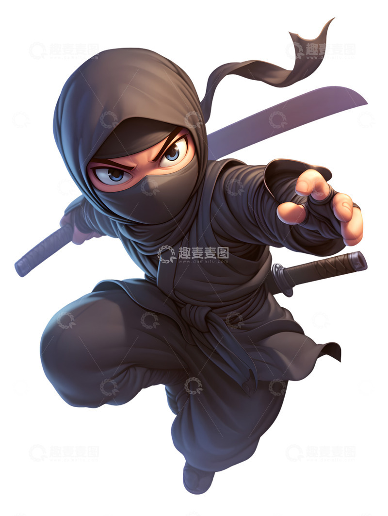 高清大图下载【趣麦麦图】卡通忍者刺客