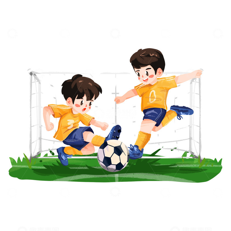 源文件下载【趣麦麦图】踢足球暑假培训班足球比赛招生