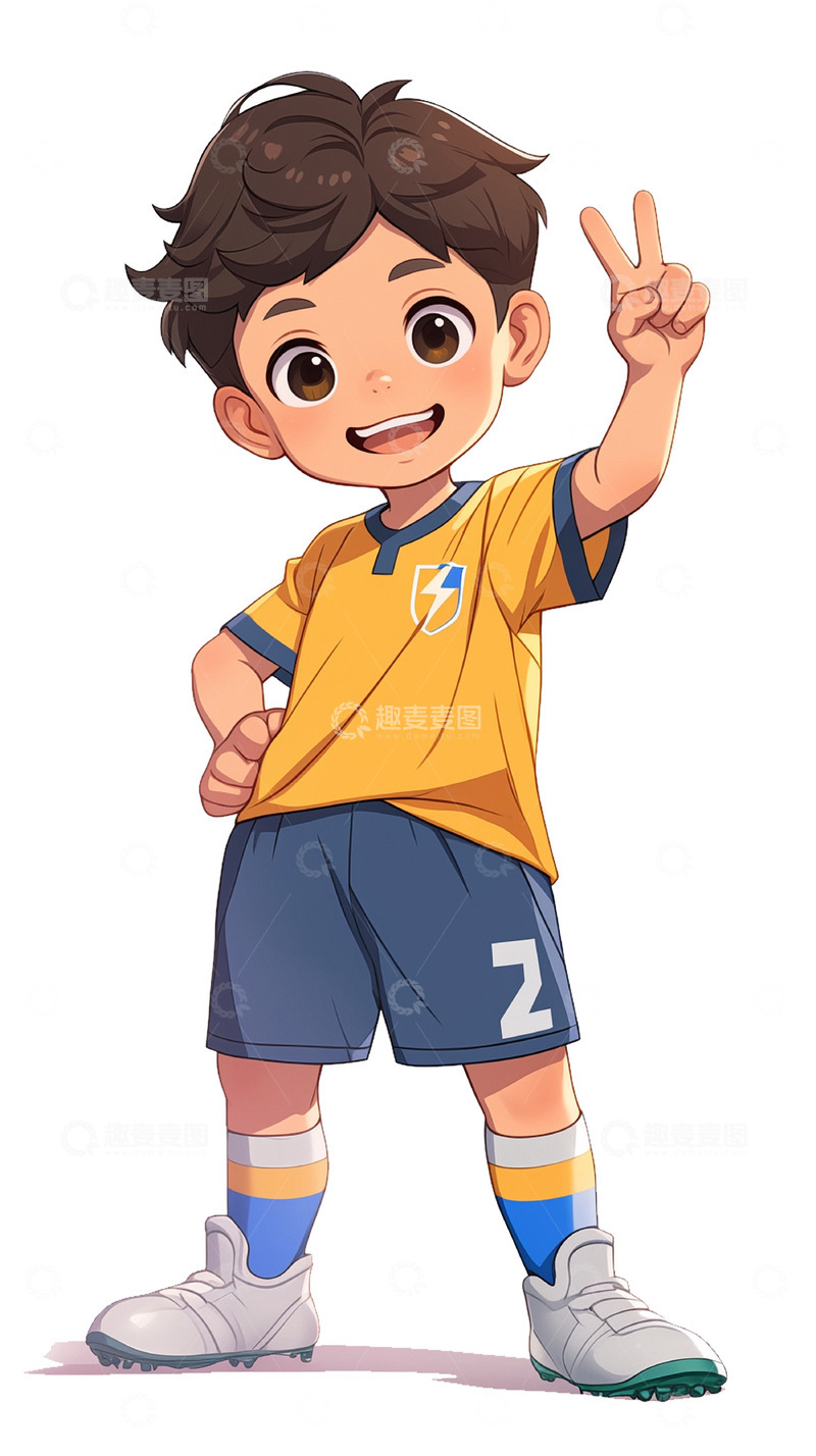 高清大图下载【趣麦麦图】-卡通人物男孩运动员