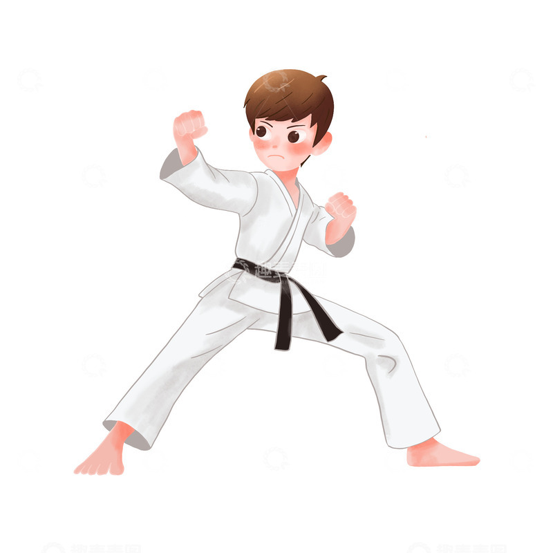 源文件下载【趣麦麦图】跆拳道练习比赛招生人物