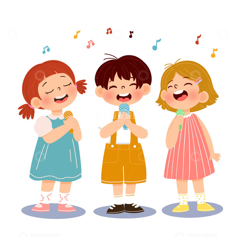 源文件下载【趣麦麦图】声乐唱歌人物场景三人