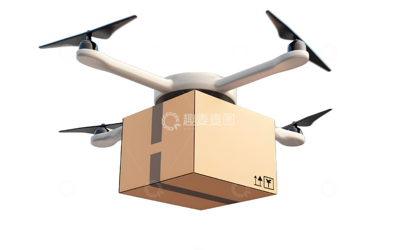 高清大图下载【趣麦麦图】快递物流送货无人机2