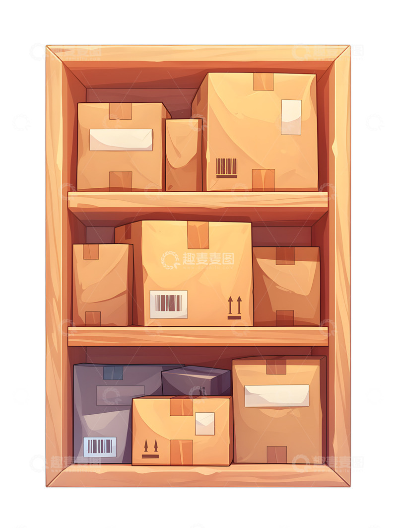 高清大图下载【趣麦麦图】快递物流送货货架3
