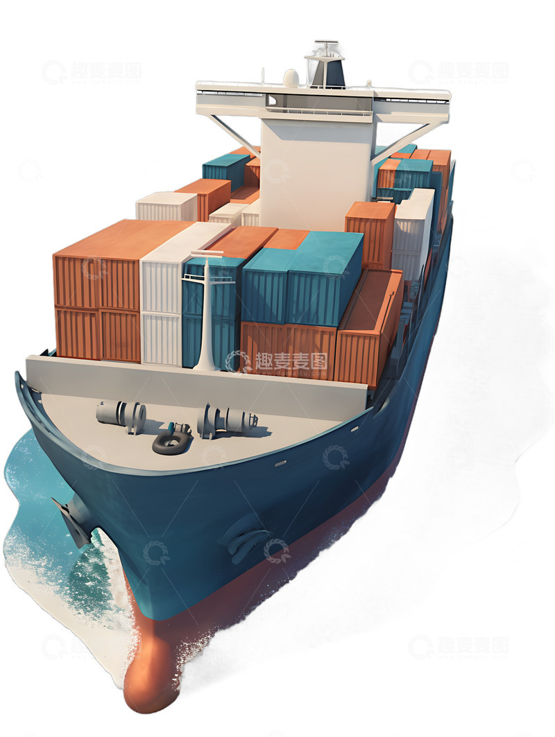 高清大图下载【趣麦麦图】快递物流送货货轮2