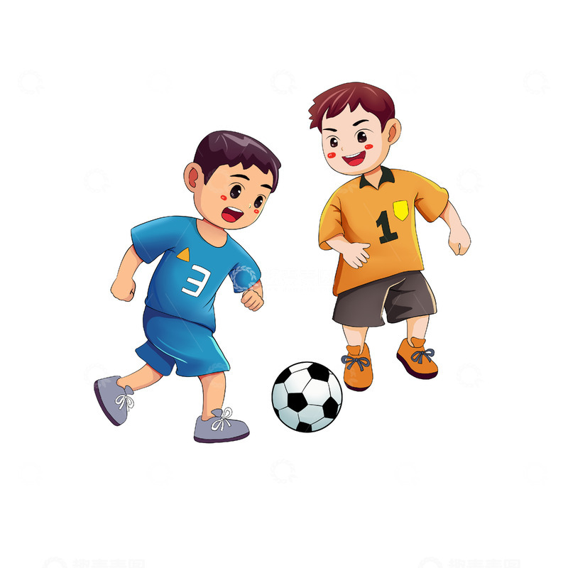 源文件下载【趣麦麦图】一起踢足球的小朋友