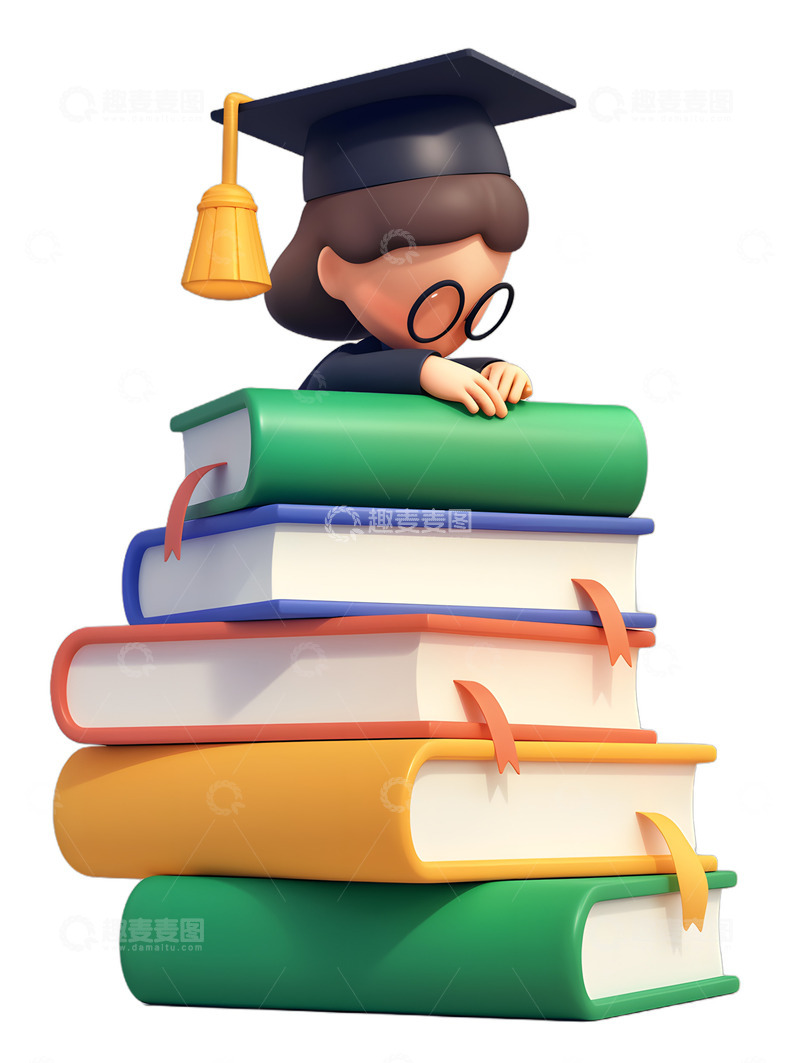 暑假补习作业笔记本作业本学士帽学习