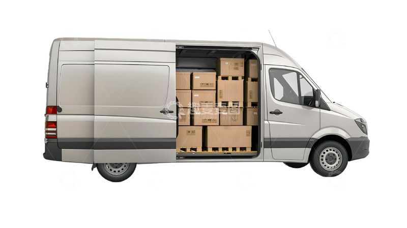 高清大图下载【趣麦麦图】快递物流送货货车面包车3