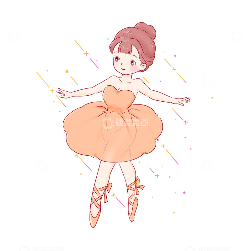源文件下载【趣麦麦图】暑期培训班-学习芭蕾舞人物元素