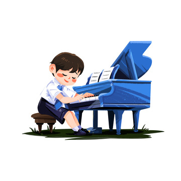 弹钢琴暑假培训班音乐招生音符