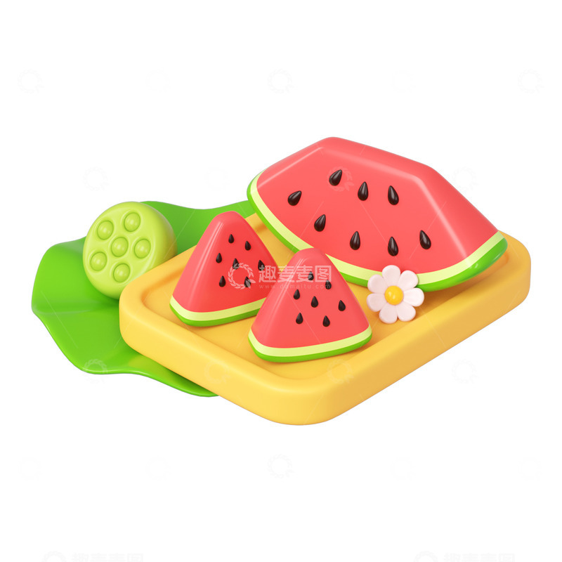 源文件下载【趣麦麦图】C4D立体夏日西瓜