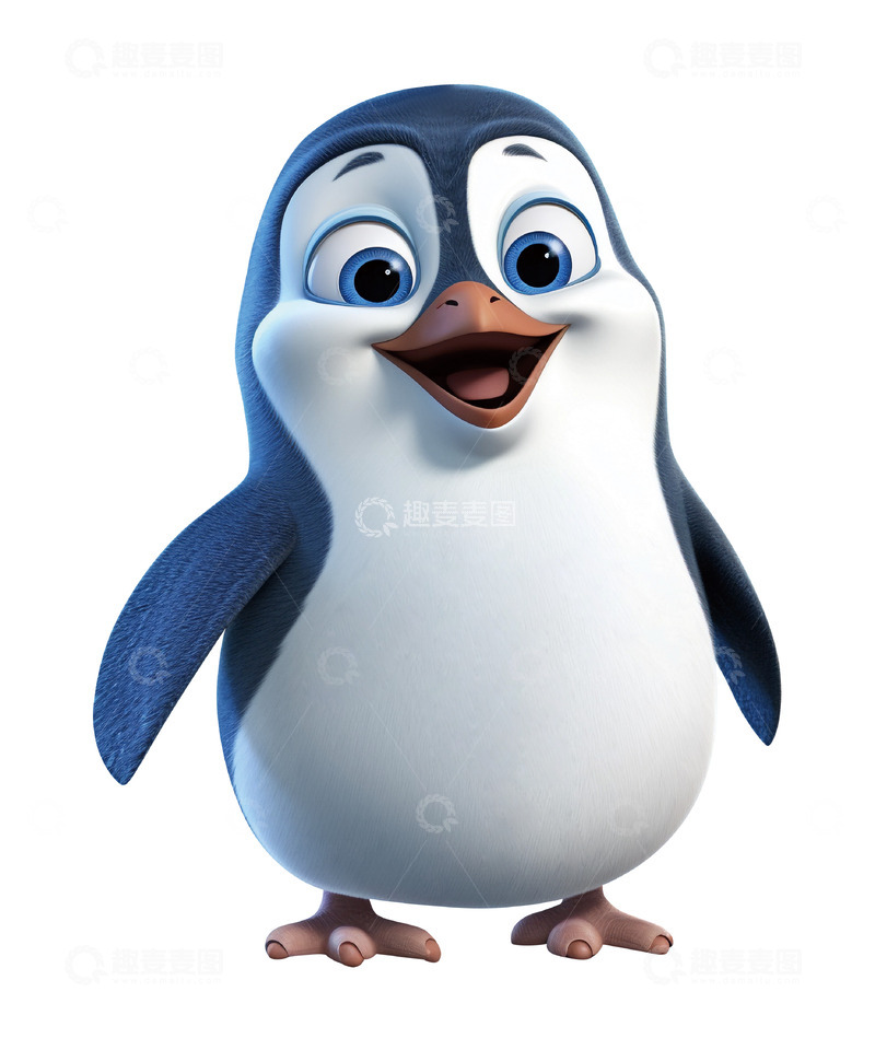 高清大图下载【趣麦麦图】卡通可爱3D企鹅