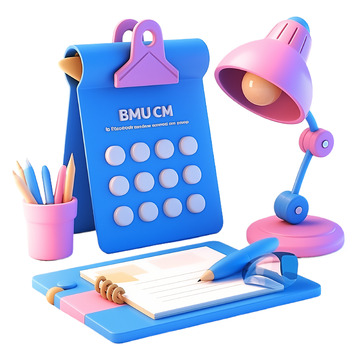 台灯笔筒书本3D物品素材