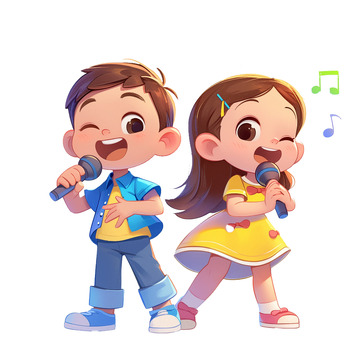 音乐卡通唱歌人物