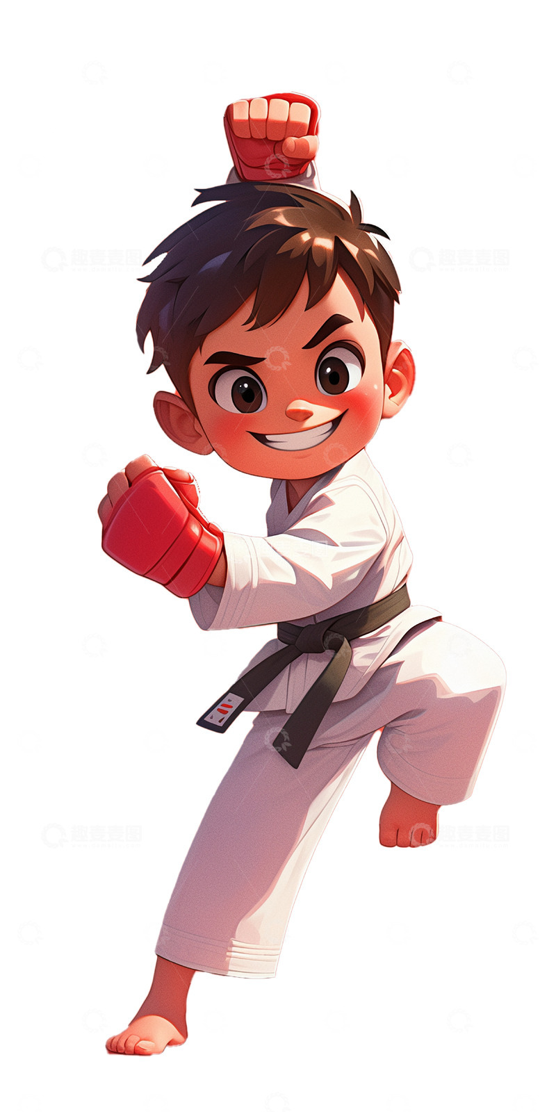 高清大图下载【趣麦麦图】暑假兴趣班跆拳道运动健身人物