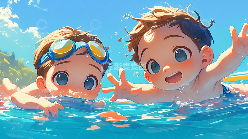 儿童戏水游泳培训游泳学习