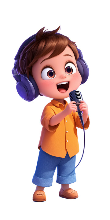 音乐歌唱卡通人物