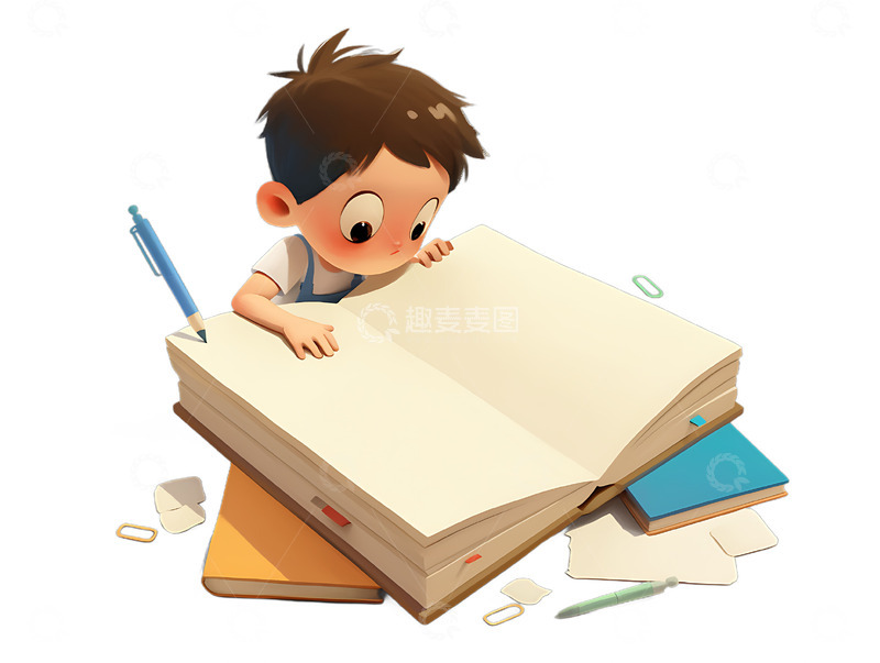 暑期班寒假班补习学习作业本展板卡通