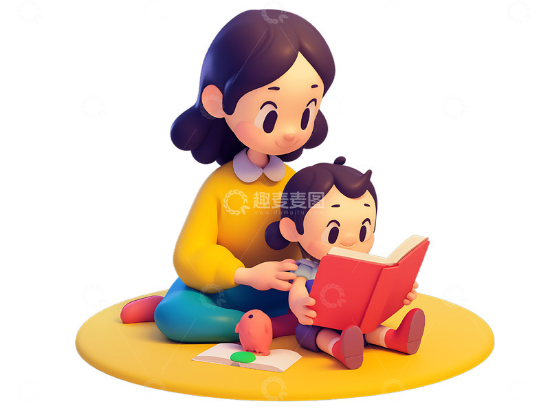 老师家长陪着指导小孩子学生阅读开心补习