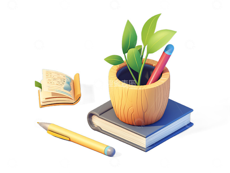 书籍学习笔筒盆摘2