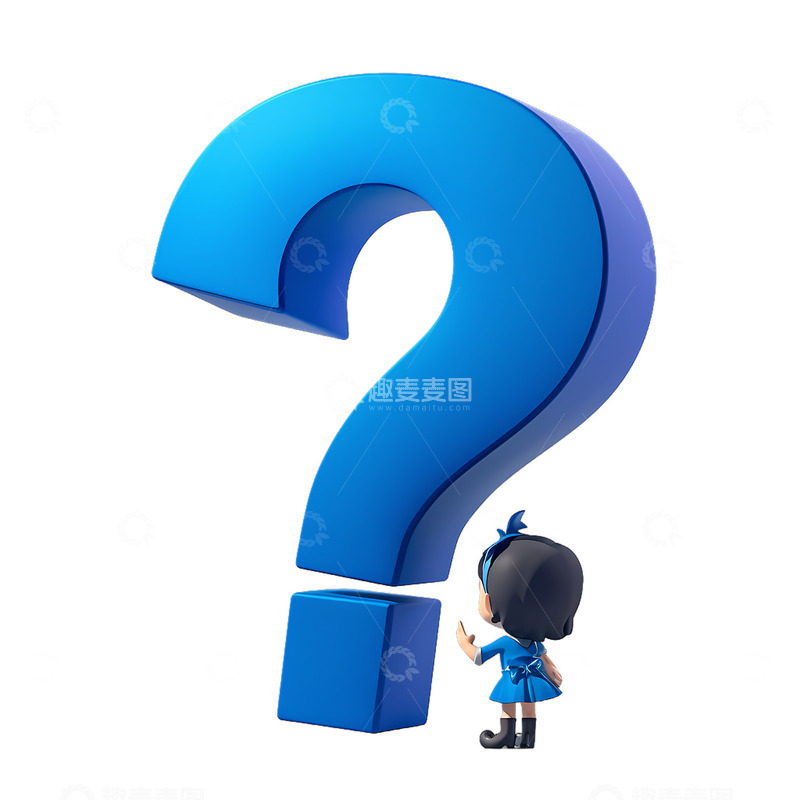 学习问号疑问小孩蓝色