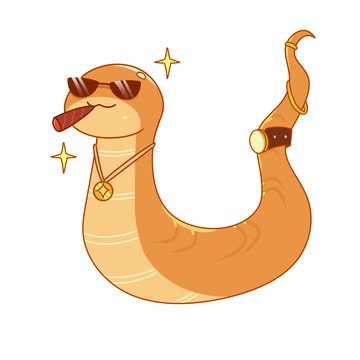 卡通金链子手表蛇年形象设计图