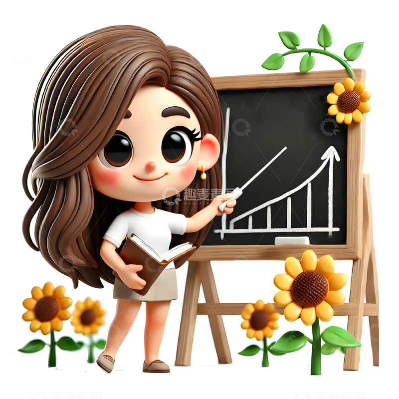 高清大图下载【趣麦麦图】3D卡通立体教师形象素材