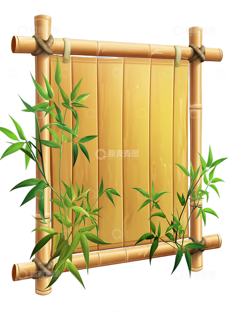 高清大图下载【趣麦麦图】竹子展板卡通边框3