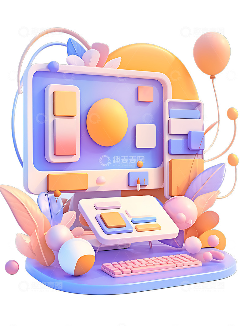 高清大图下载【趣麦麦图】UI卡通电脑交互设计互联网元素