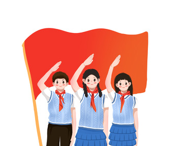 少先队员学生敬礼建党节七一103周年