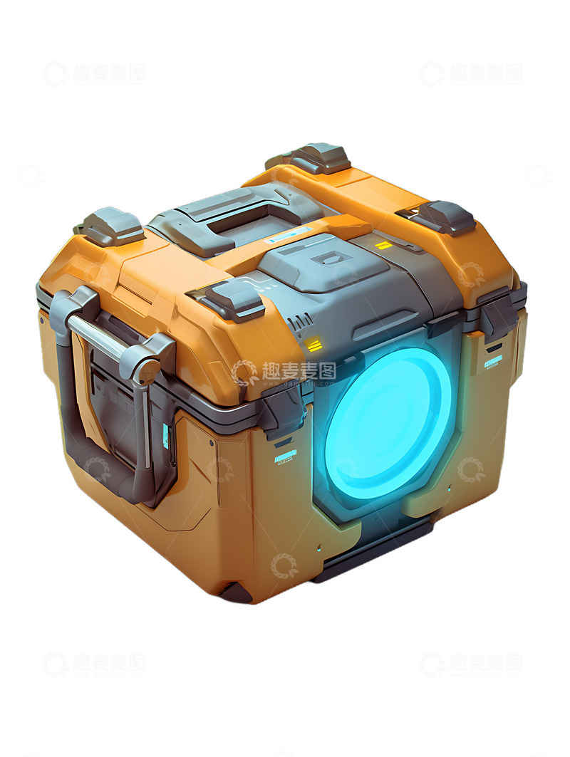 高清大图下载【趣麦麦图】卡通盒子科幻风格宝箱
