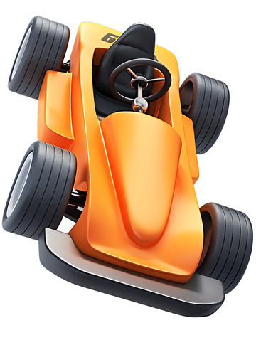 卡通赛车卡丁车超跑车手黄色